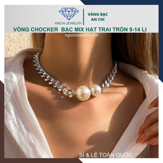 Vòng cổ ngọc trai nam, dây chuyền ngọc trai nam dáng choker mã 914AC1600