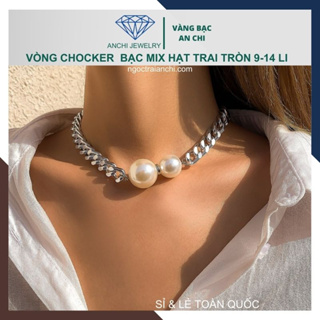 Vòng cổ ngọc trai nam, dây chuyền ngọc trai nam dáng choker mã 914AC1600