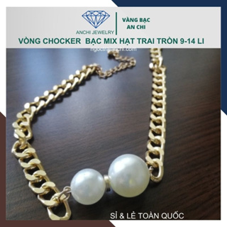 Vòng cổ ngọc trai nam, dây chuyền ngọc trai nam dáng choker mã 914AC1600
