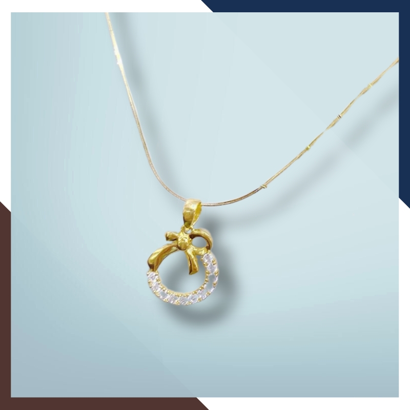 Dây chuyền vàng tây nữ 10k hình nơ mã TL5428