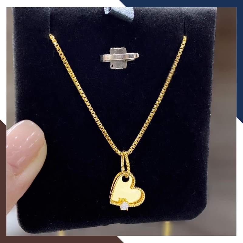 Dây Chuyền Trái Tim Vàng Tây 10k Cho Nữ DCVN385