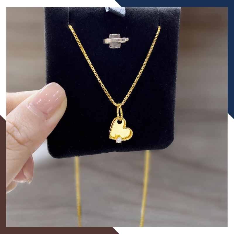 Dây Chuyền Trái Tim Vàng Tây 10k Cho Nữ DCVN385