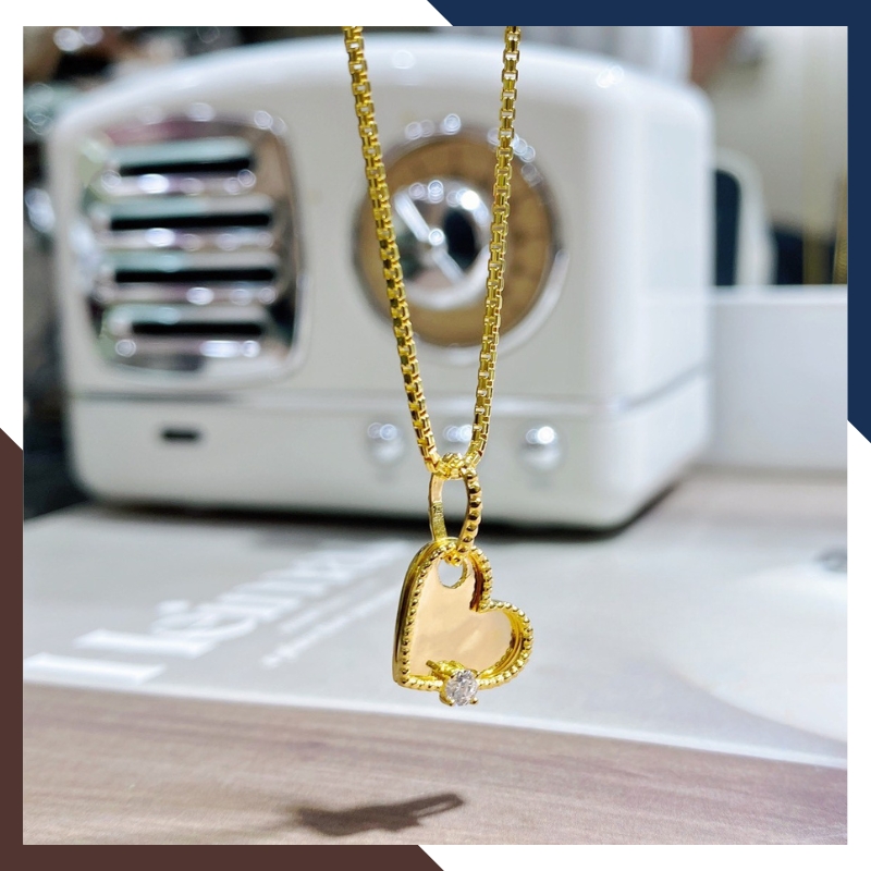 Dây Chuyền Trái Tim Vàng Tây 10k Cho Nữ DCVN385