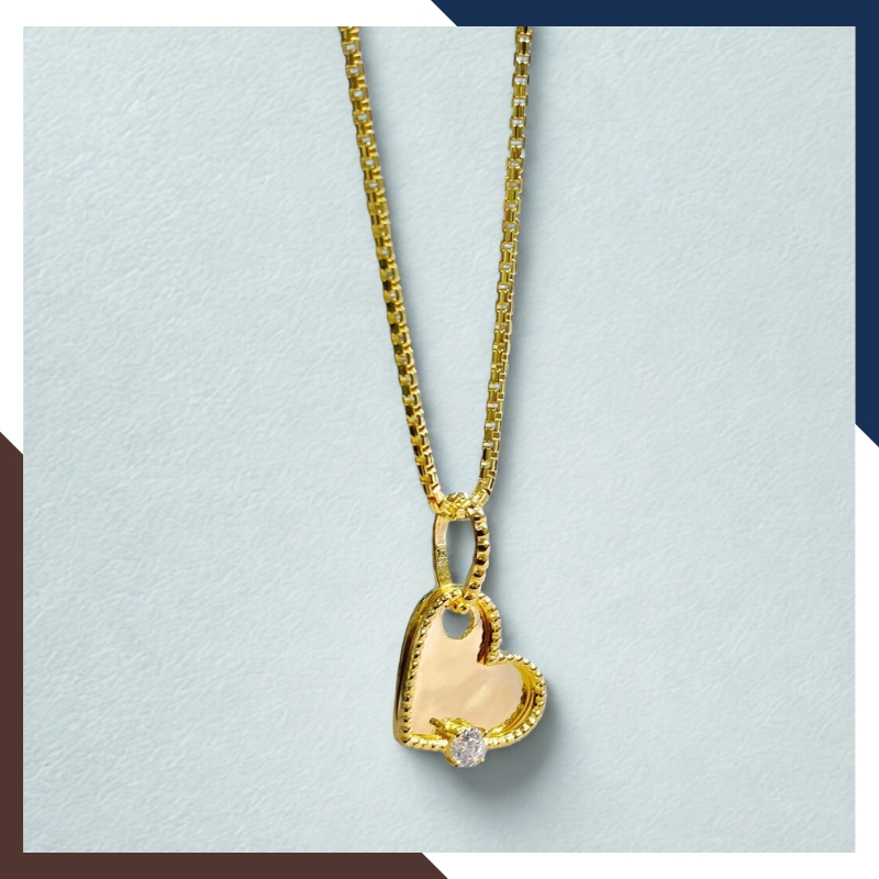 Dây Chuyền Trái Tim Vàng Tây 10k Cho Nữ DCVN385