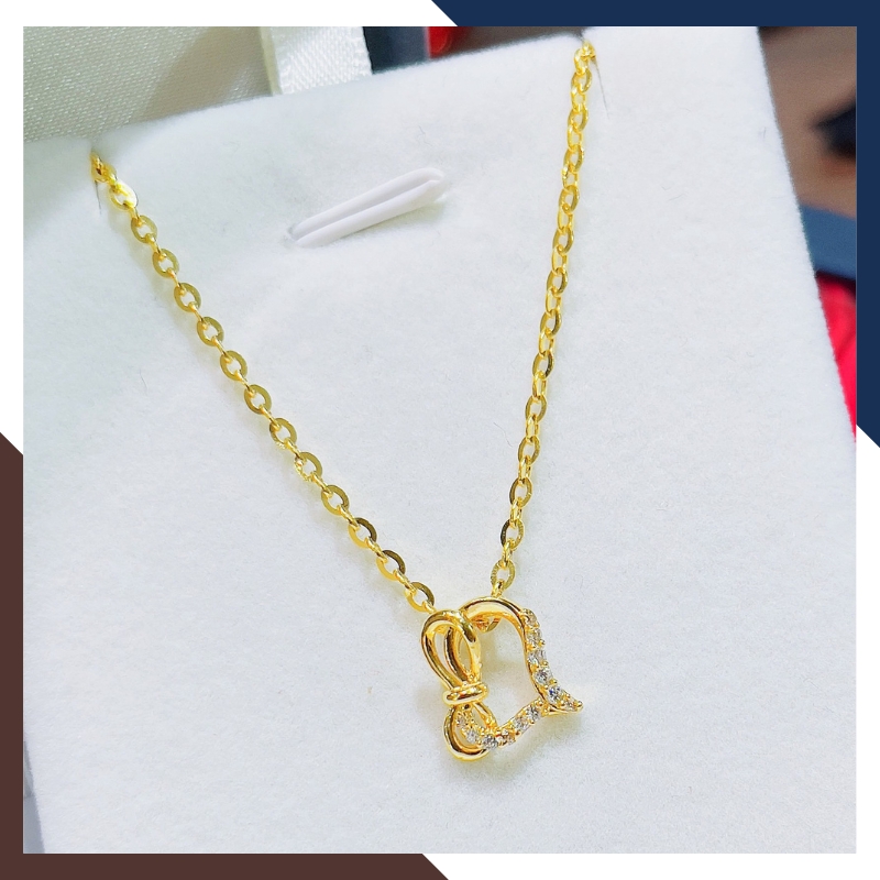 Dây Chuyền Trái Tim Vàng Tây 10k Cho Nữ DCVN390