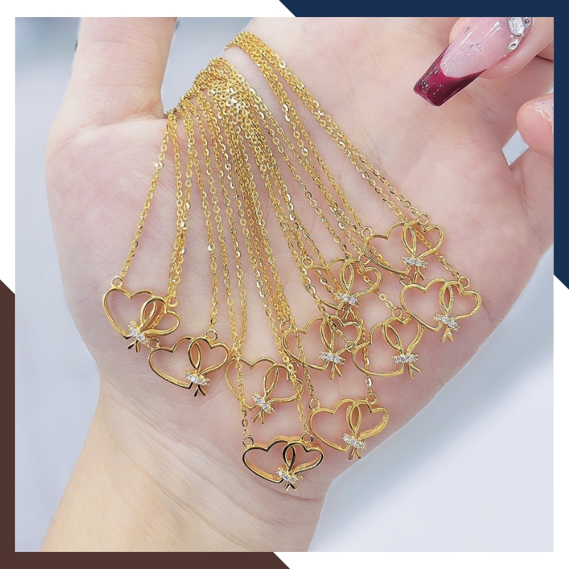 Dây Chuyền Trái Tim Vàng Tây 10k Cho Nữ DCVN390