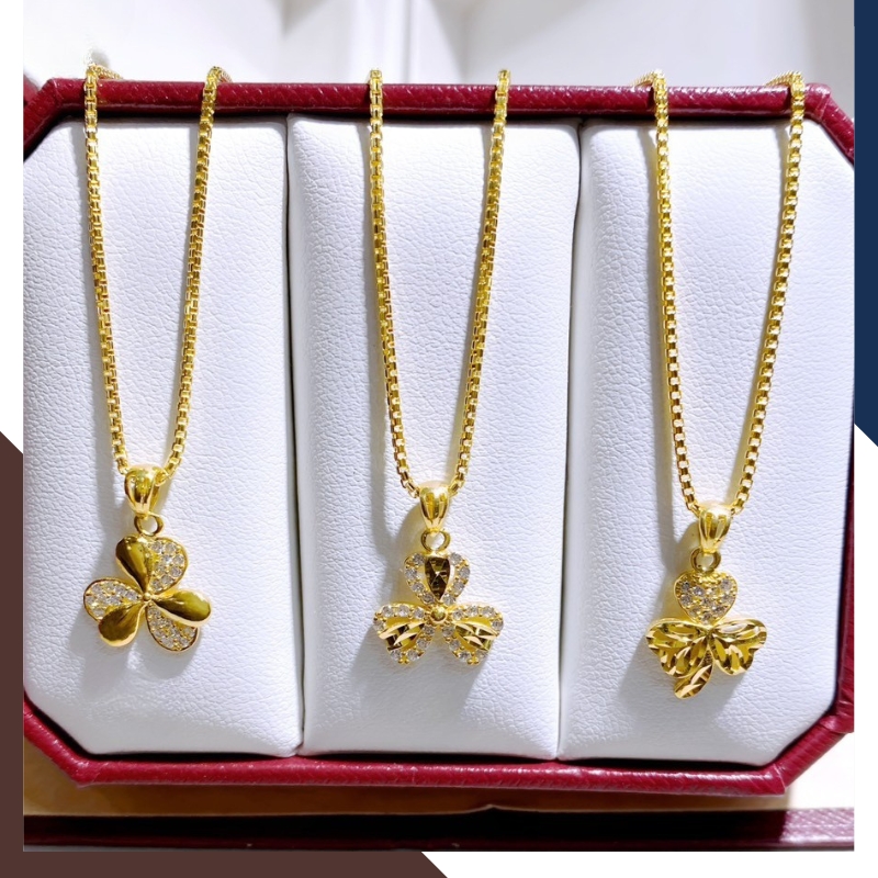 Dây Chuyền Vàng Cỏ 3 Lá Cho Mẹ Sang Trọng DCVN203 | Vàng Tây 10k
