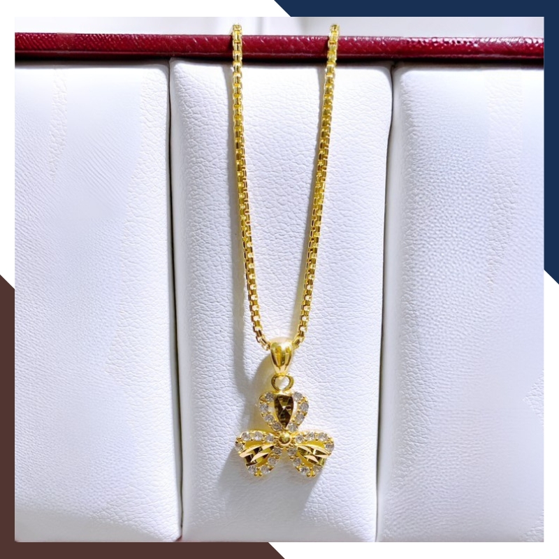 Dây Chuyền Vàng Cỏ 3 Lá Cho Mẹ Sang Trọng DCVN203 | Vàng Tây 10k