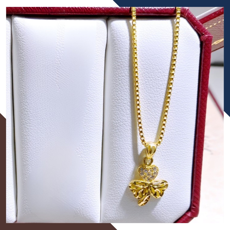 Dây Chuyền Vàng Cỏ 3 Lá Cho Mẹ Sang Trọng DCVN203 | Vàng Tây 10k