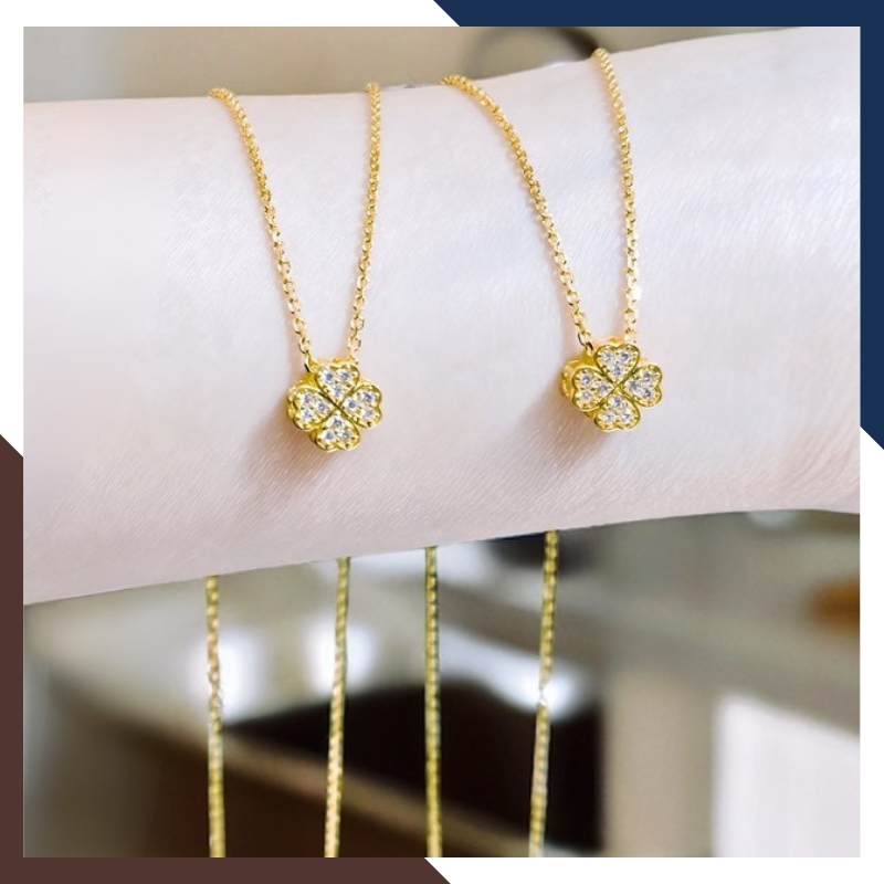 Dây Chuyền Vàng Cỏ 4 Lá Cho Nữ DCVN356