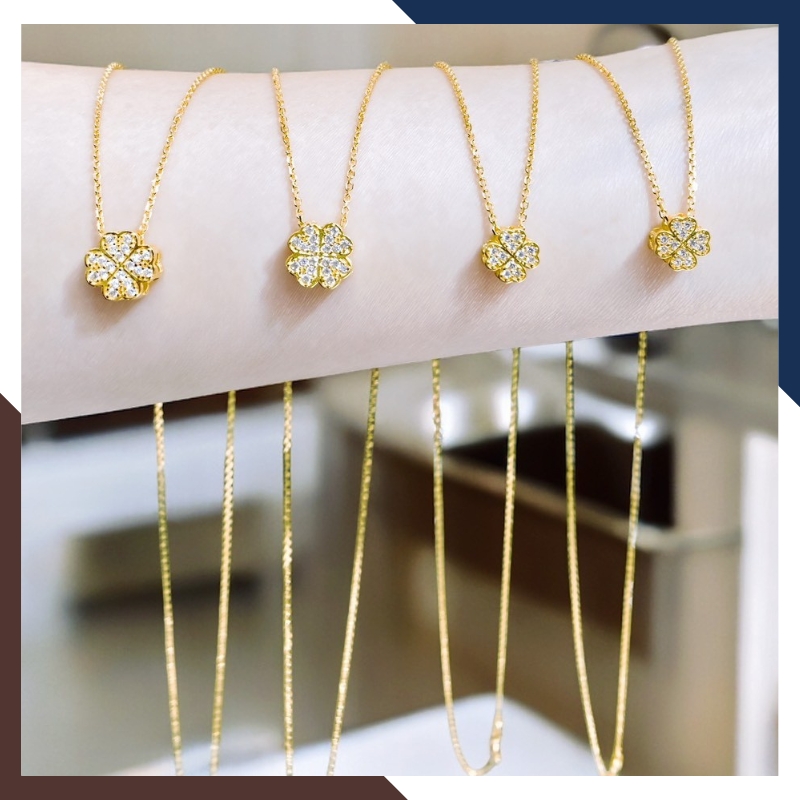 Dây Chuyền Vàng Cỏ 4 Lá Cho Nữ DCVN356