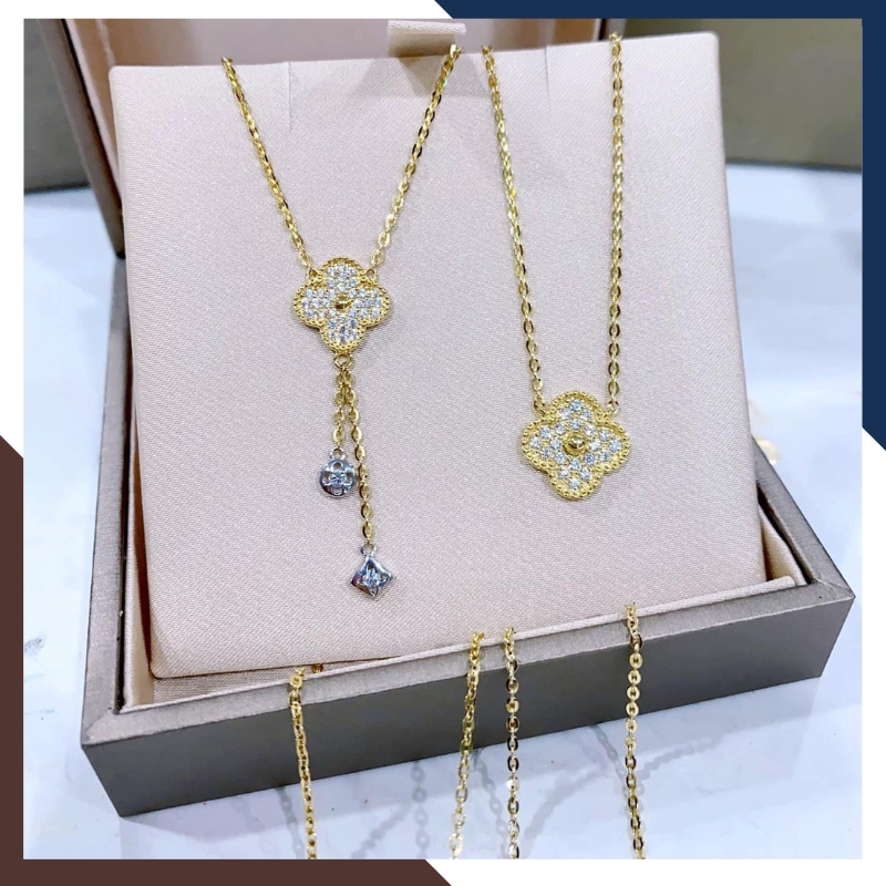 Dây Chuyền Vàng Cỏ 4 Lá Cho Nữ DCVN362