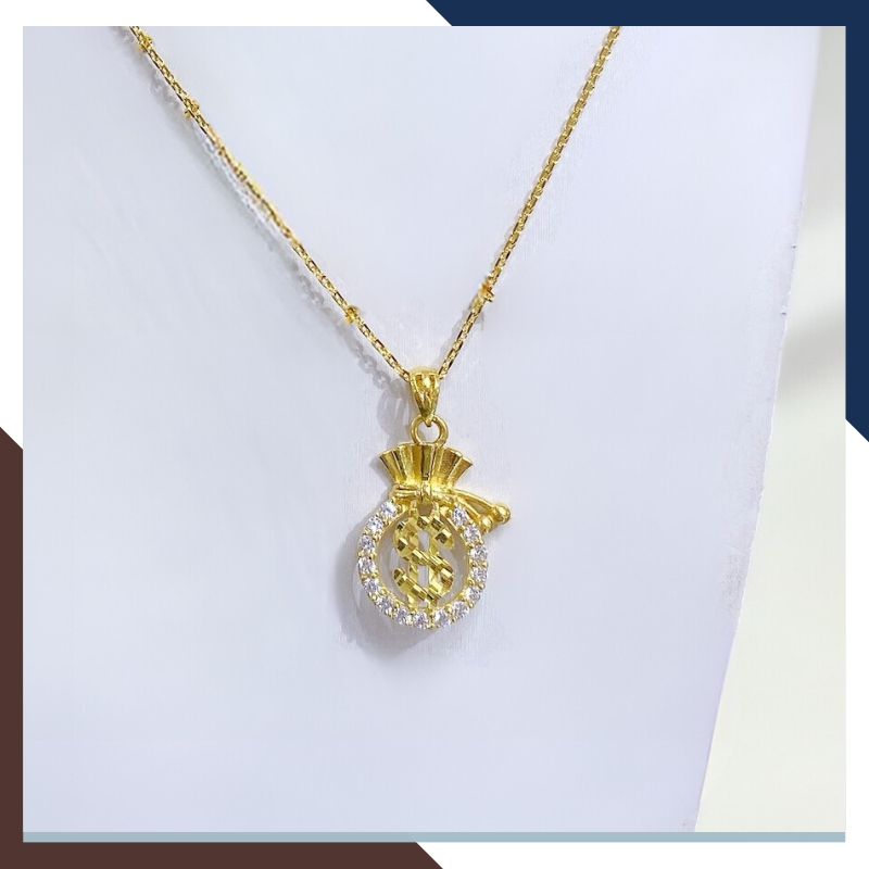 Dây chuyền vàng nữ mặt túi tiền mã TL7535 | vàng tây 10k