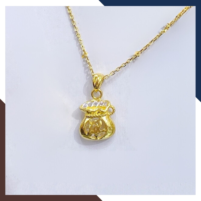 Dây chuyền vàng tây nữ 10k mặt túi tiền mã TL7529