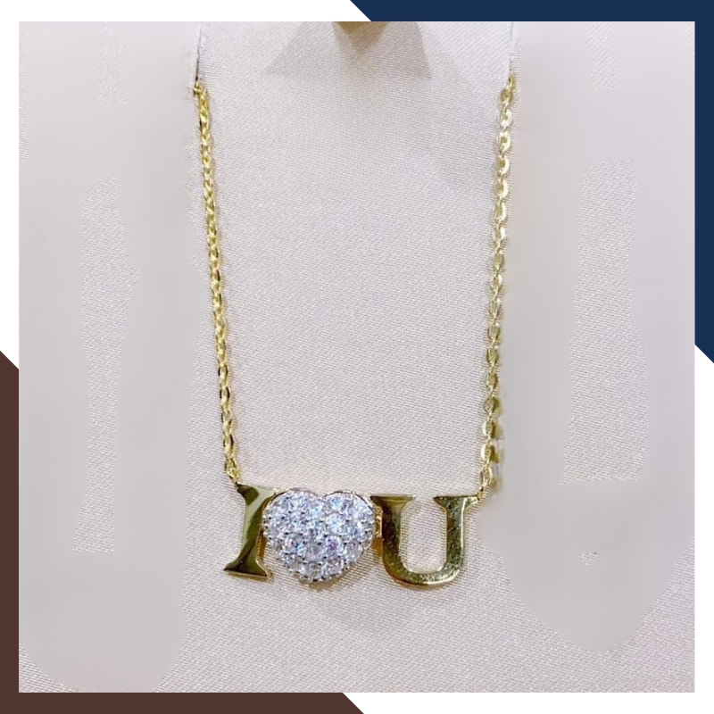 Dây Chuyền Vàng Nữ Mặt Trái Tim Chữ LOVE DCVN229 | Vàng Tây 10k