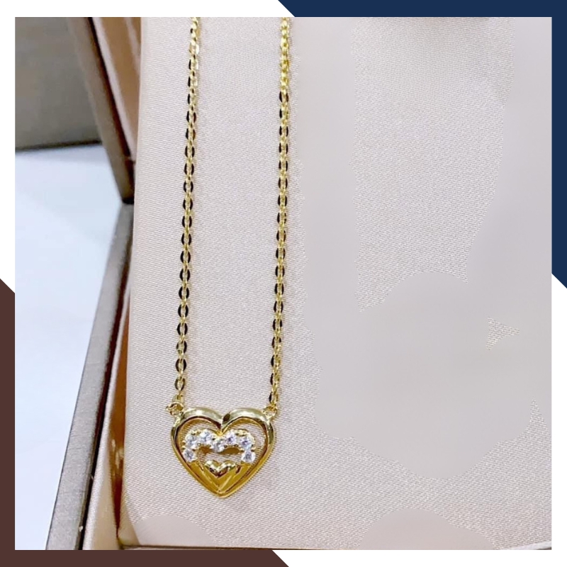 Dây Chuyền Vàng Nữ Mặt Trái Tim DCVN219 | Vàng Ý 10k Tinh Tế