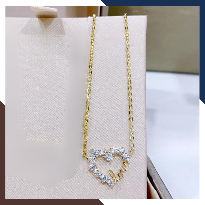 Dây Chuyền Vàng Nữ Mặt Trái Tim DCVN219 | Vàng Ý 10k Tinh Tế