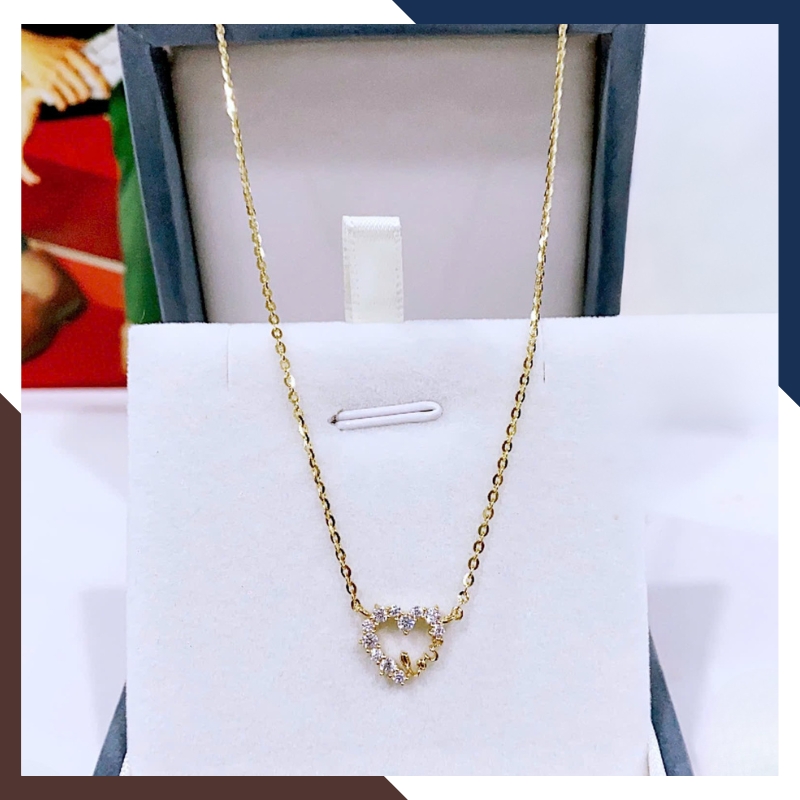 Dây Chuyền Vàng Nữ Mặt Trái Tim DCVN219 | Vàng Ý 10k Tinh Tế