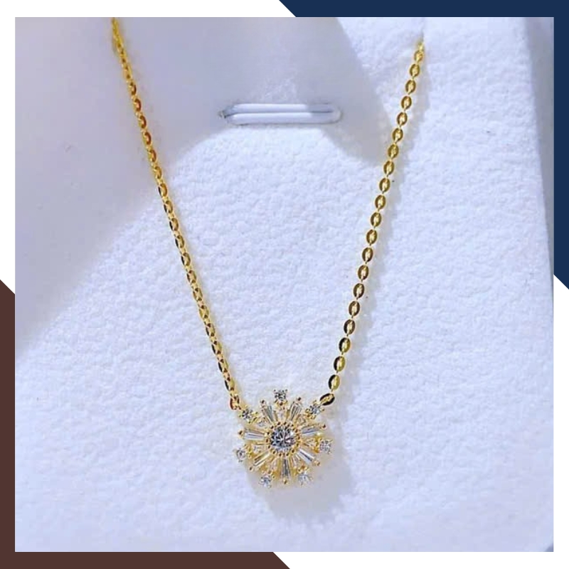 Dây Chuyền Vàng Tây Nữ 10k Đính Đá CZ DCVN261