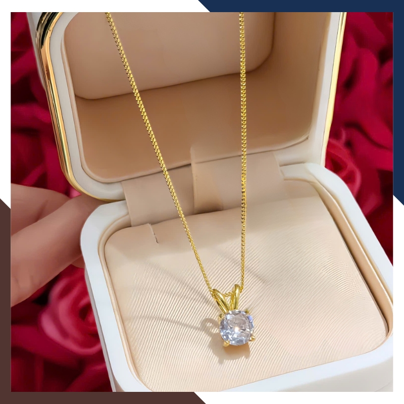 Dây Chuyền Vàng Tây Nữ 10k Đính Đá CZ DCVN261