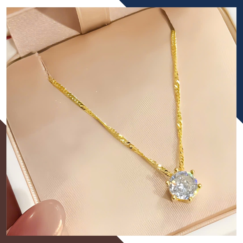 Dây Chuyền Vàng Tây Nữ 10k Đính Đá CZ DCVN261