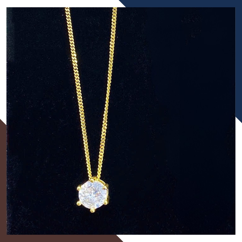 Dây Chuyền Vàng Tây Nữ 10k Đính Đá CZ DCVN261