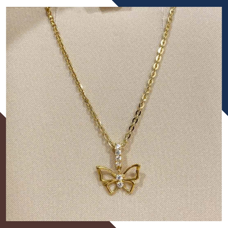 Dây Chuyền Vàng Tây Nữ 10k Mặt Hình Con Bướm DCVN246