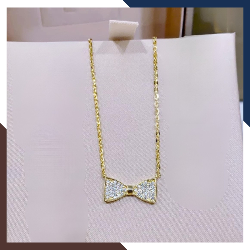 Dây Chuyền Vàng Tây Nữ 10k Mặt Hình Nơ DCVN252