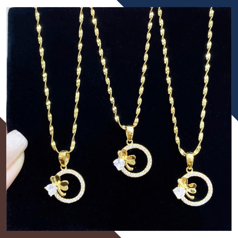 Dây Chuyền Vàng Tây Nữ 10k Mặt Hình Tròn DCVN256