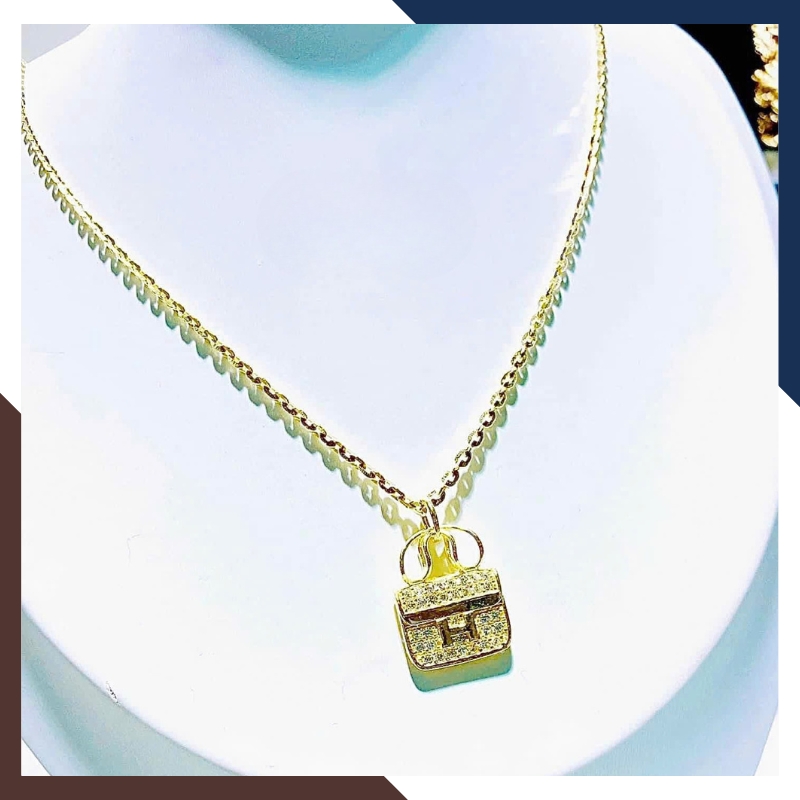 Dây Chuyền Vàng Tây Nữ 10k Mặt Hính Túi Sách DCVN396