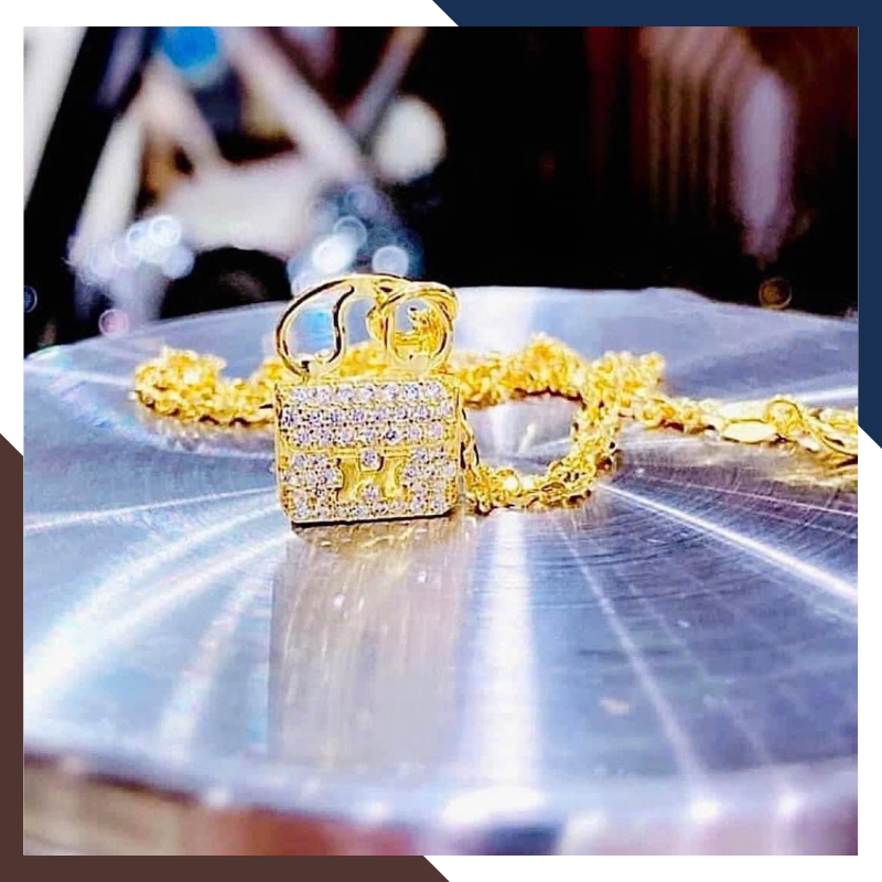 Dây Chuyền Vàng Tây Nữ 10k Mặt Hính Túi Sách DCVN396