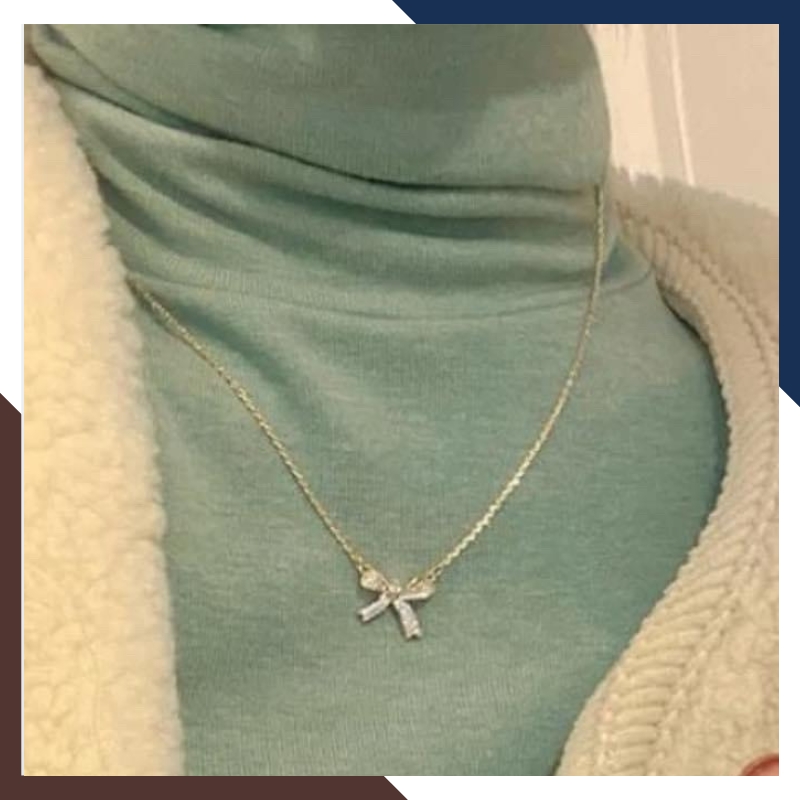 Dây Chuyền Vàng Tây Nữ 10k Mặt Nơ Dịu Dàng & Duyên Dáng DCVN376