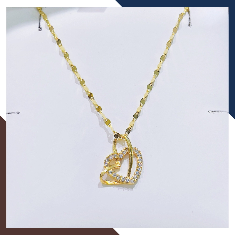 Dây Chuyền Vàng Tây Nữ 10k Mặt Trái Tim DCVN377