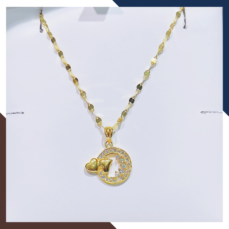 Dây Chuyền Vàng Tây Nữ 10k Mặt Trái Tim DCVN377