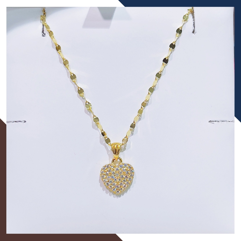 Dây Chuyền Vàng Tây Nữ 10k Mặt Trái Tim DCVN377