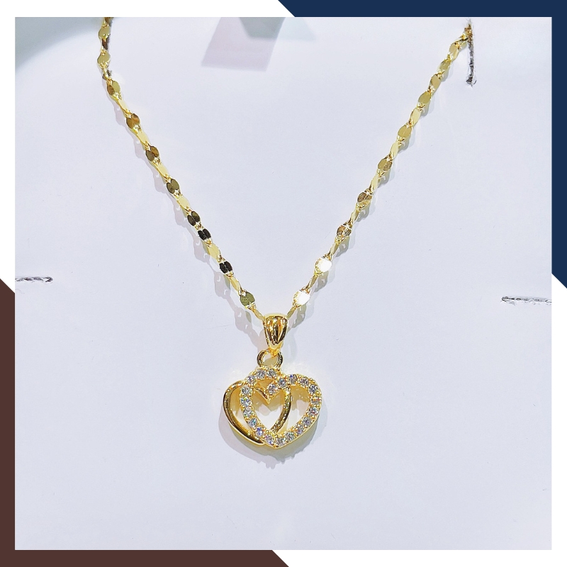 Dây Chuyền Vàng Tây Nữ 10k Mặt Trái Tim DCVN377