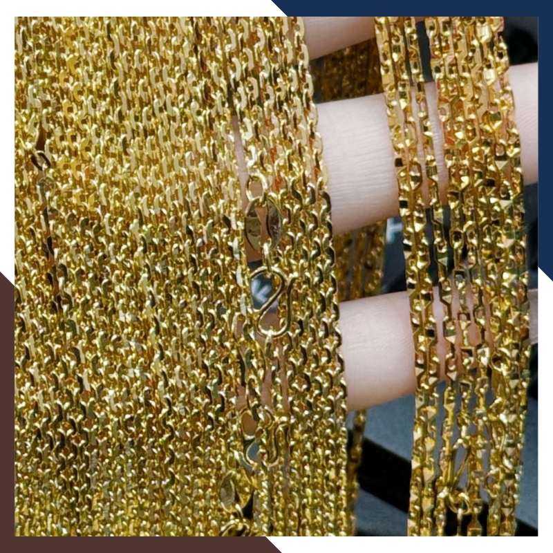 Dây chuyền vàng tây nữ 10k mẫu trơn không mặt mã TL103