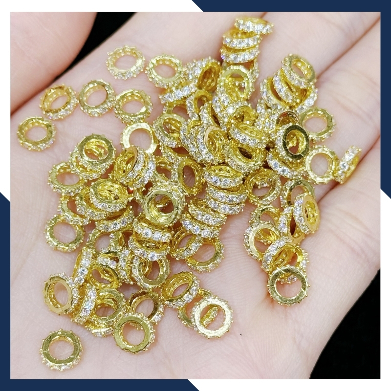 Dây chuyền vàng tây nữ mặt 3 vòng tròn đẹp 1435TL48