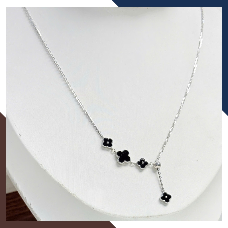 Dây Chuyền Vàng Trắng Cỏ 4 Lá Cho Nữ DCVN190 – Nhập Khẩu Hàn Quốc