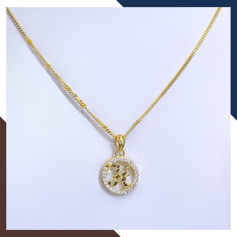 Dây chuyền vàng tây nữ 10k mặt chữ H cong mã TL5823