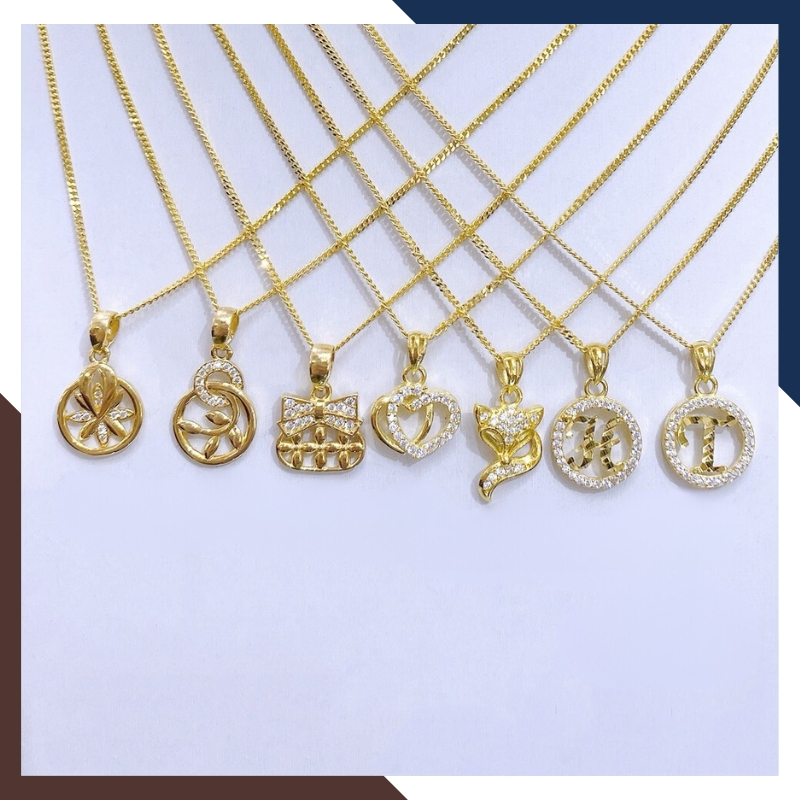 Dây chuyền vàng tây nữ 10k mặt chữ H cong mã TL5823