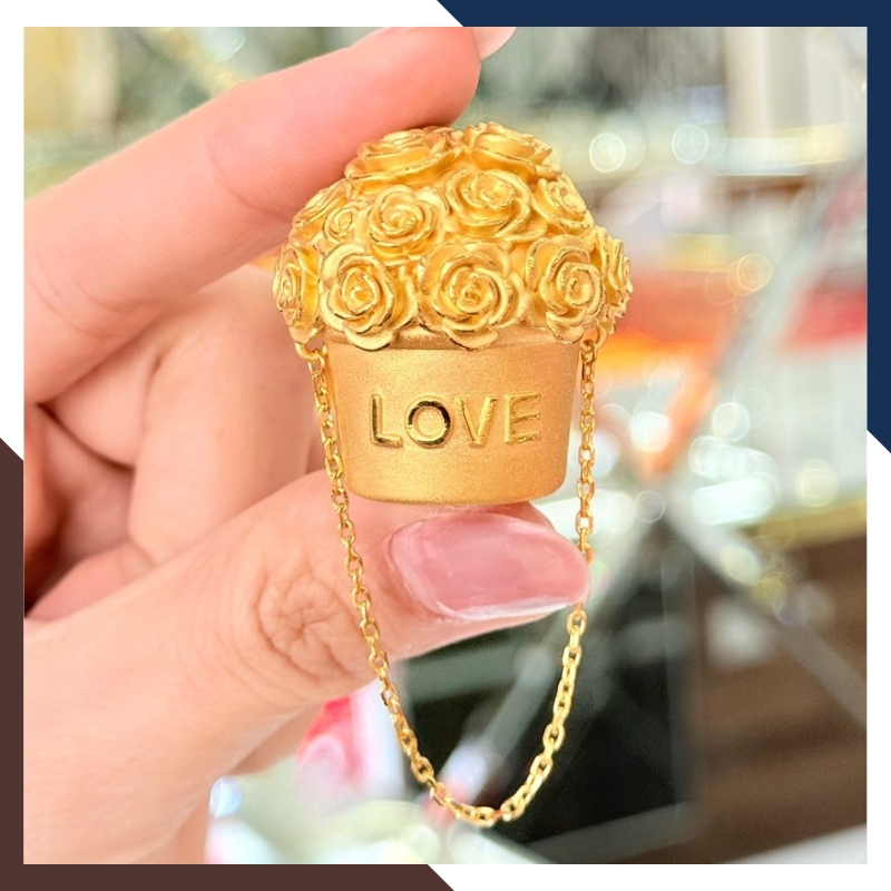 Giỏ Hoa Hồng Bằng Vàng 24k 9999 – Quà Tặng Tình Yêu Vĩnh Cửu