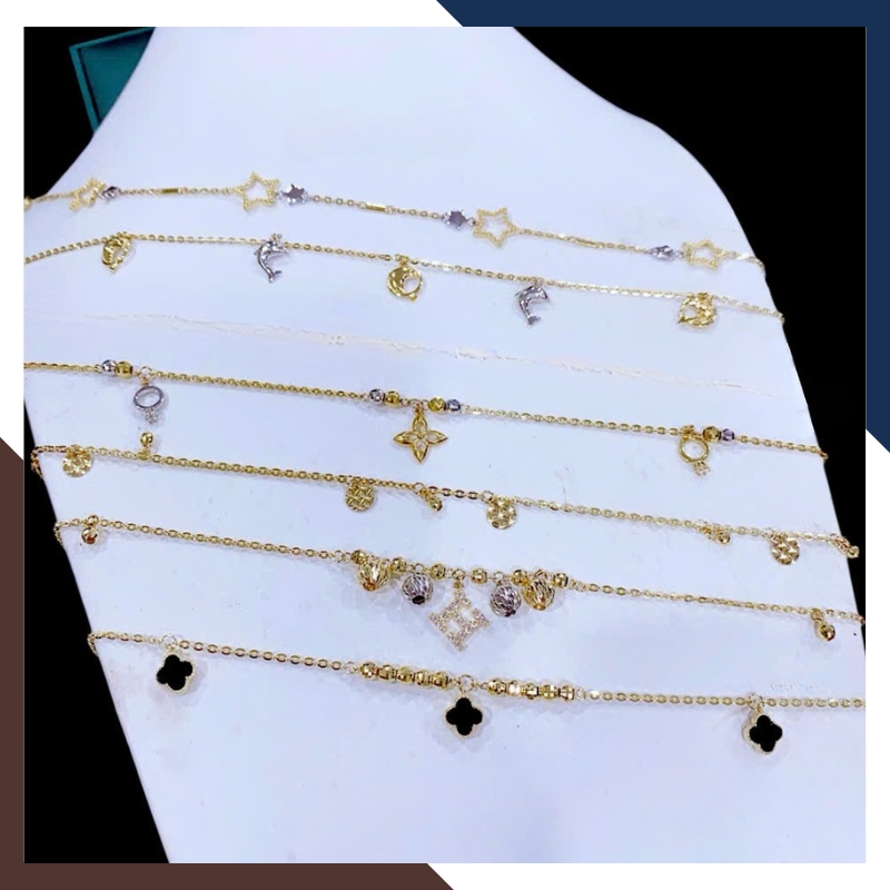 Lắc Chân Vàng Ý 10K LCVN25 – Dây Mảnh Tôn Dáng, Hợp Mọi Phong Cách