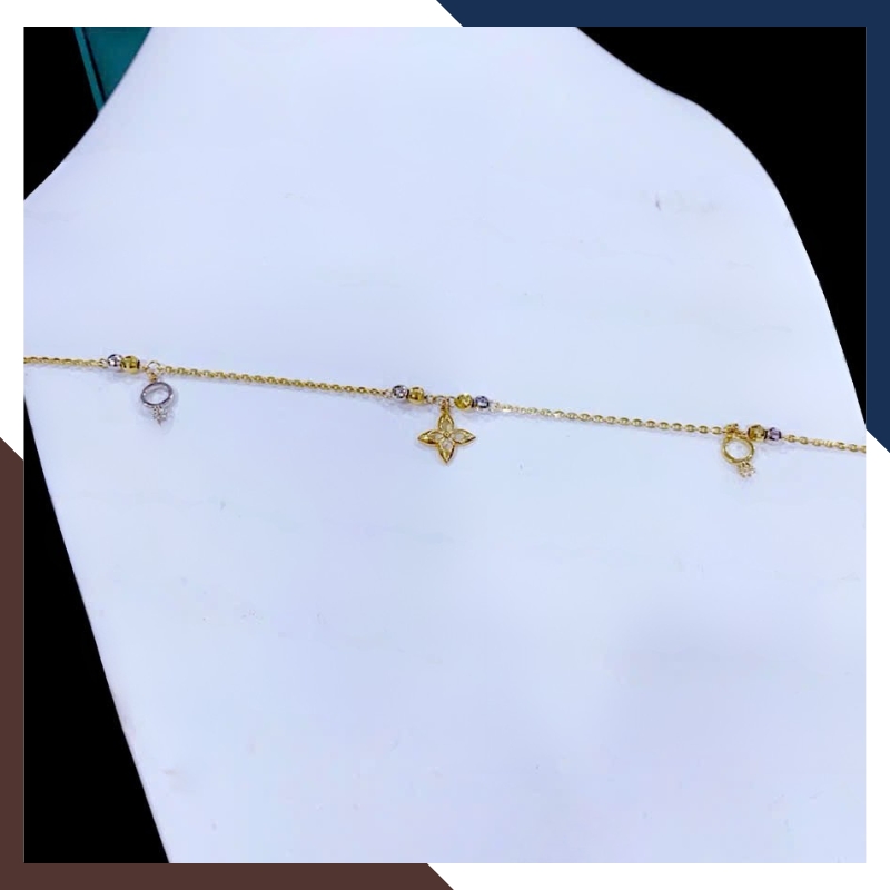 Lắc Chân Vàng Ý 10K LCVN25 – Dây Mảnh Tôn Dáng, Hợp Mọi Phong Cách