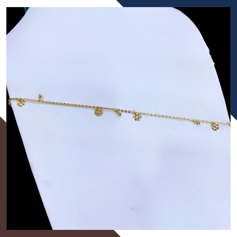 Lắc Chân Vàng Ý 10K LCVN25 – Dây Mảnh Tôn Dáng, Hợp Mọi Phong Cách