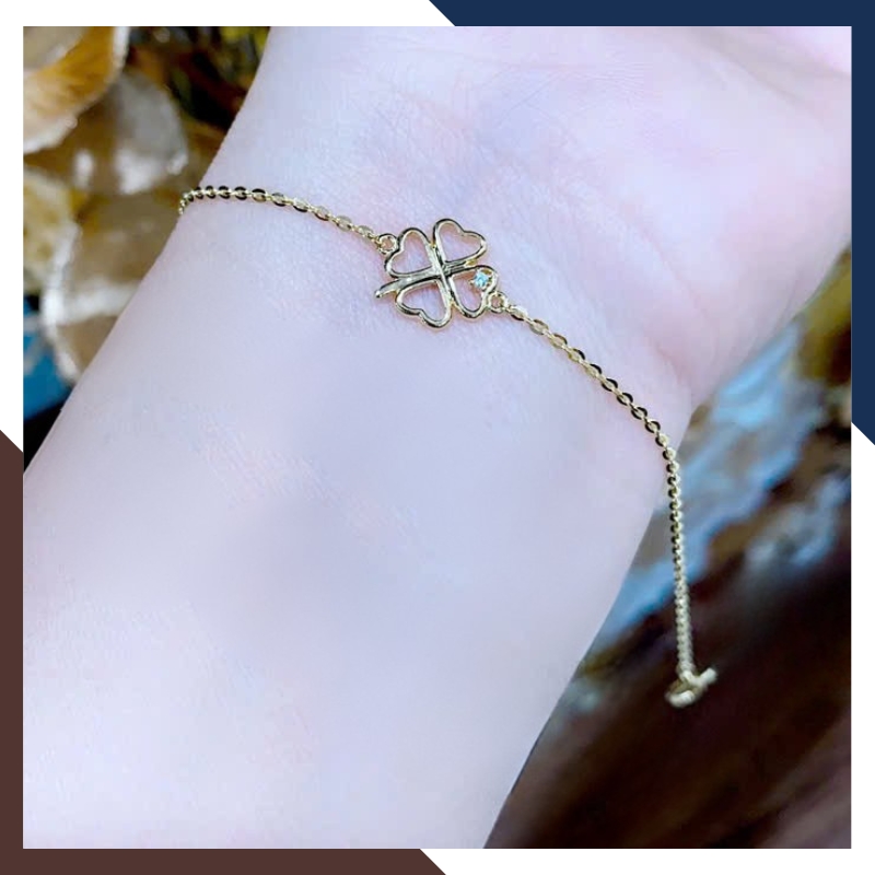 Lắc Tay Cỏ 4 Lá Vàng Ý 10k Nhiều Mẫu Cho Nữ Mã LTVN116