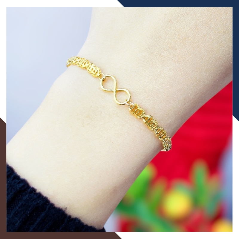 Lắc Tay Kim Tiền Như Ý Nguyện Bằng Vàng Tây 10K Cho Nữ Mã LTVN85