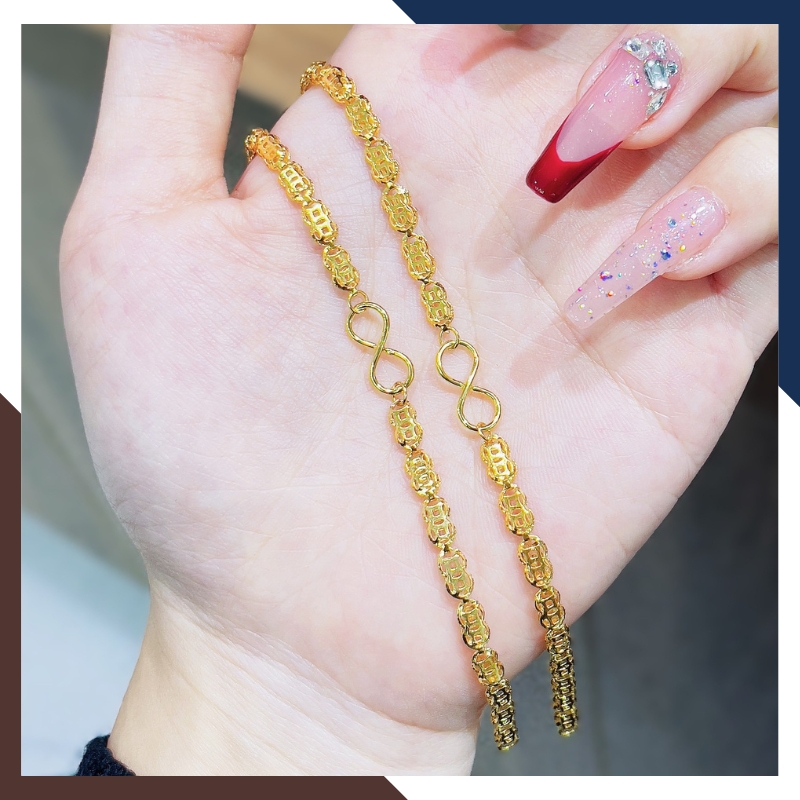 Lắc Tay Kim Tiền Như Ý Nguyện Bằng Vàng Tây 10K Cho Nữ Mã LTVN85