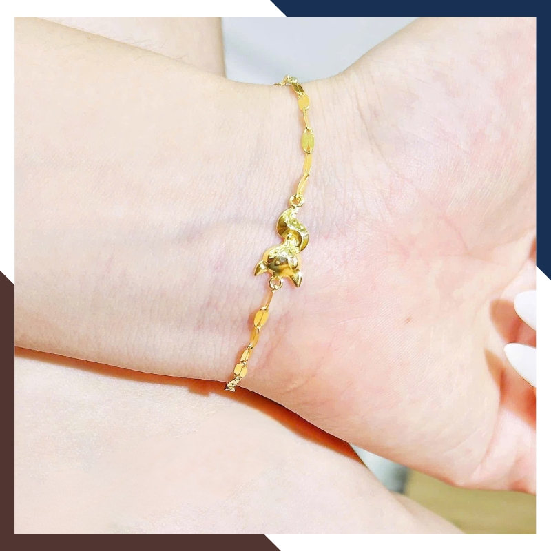 Lắc Tay & Lắc Chân Hồ Ly Vàng 10K BTSV25 – Thu Hút Tình Duyên | Ngọc Trai Anchi