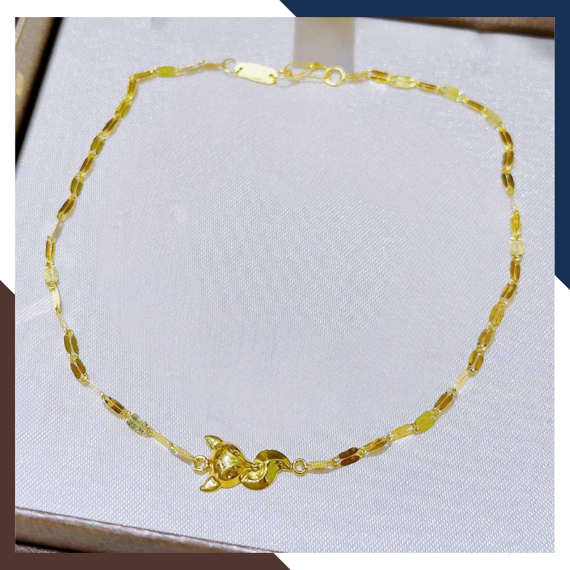 Lắc Tay & Lắc Chân Hồ Ly Vàng 10K BTSV25 – Thu Hút Tình Duyên | Ngọc Trai Anchi